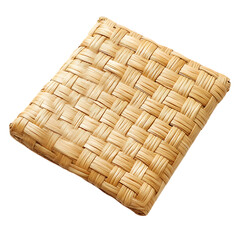 Contemporary Eco Straw Mat Featuring a Natural Wove Isolated on Transparent Background