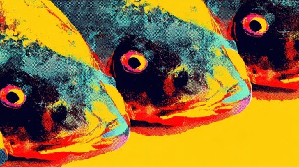 Três Peixes: Estudo de Cores Vibrantes