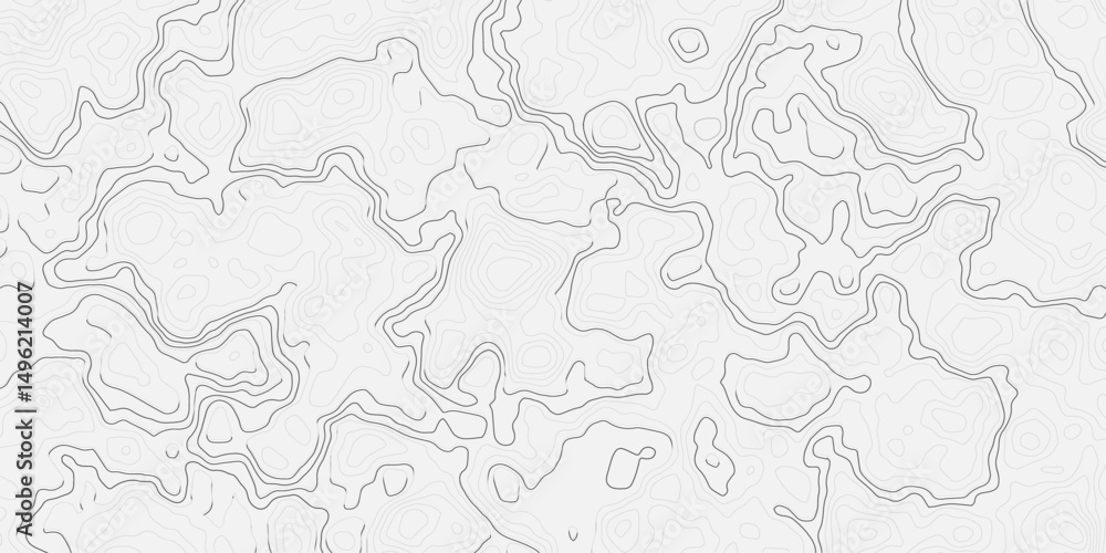 Aufkleber abstract light gray and white abstract topographic map illustration with contour wavey lines, showin
