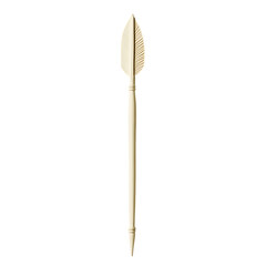 Sleek Arrow with a Minimalist Finish in Pure Ivory Isolated on Transparent Background