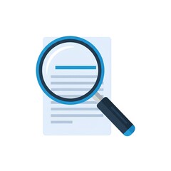 Magnifying Glass Examining Document Details for Research Analysis and Investigation of Important Data
