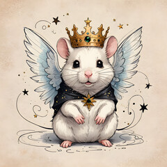 royal angel mouse with dark gems and stars