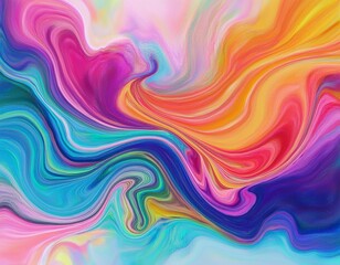 Obraz premium abstract watercolor painting paint ink liquid fluid painted waves texture colorful background banner bold colors rainbow color swirls wave on paper