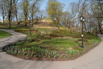Bastion Hill city park (Bastejkalns Park) in Riga, Latvia	