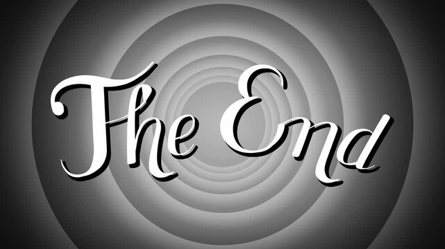 Gray retro the end screen - 4k animation (3840 x 2160 px)