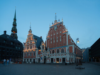 The town hall square and the House of the Black Heads in Riga, Latvia	
