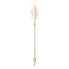 Sleek Arrow with Modern Accents in Pearlescent White Isolated on Transparent Background