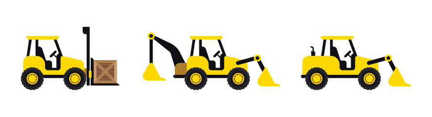 Excavator Black Icon Collection