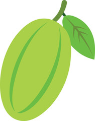 Bilimbi fruit icon on transparent background