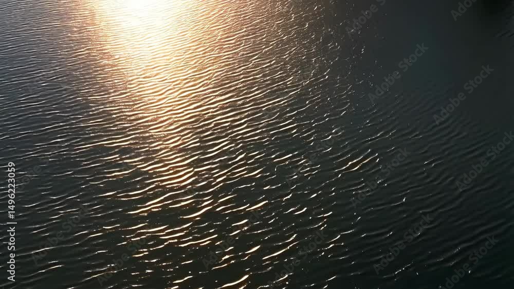 Poster water surface ripples texture with sunlight reflecting creating a mesmerizing and relaxing natural b
