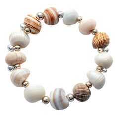 Chic Shell Bracelet with a Refined Arrangement of I Isolated on Transparent Background