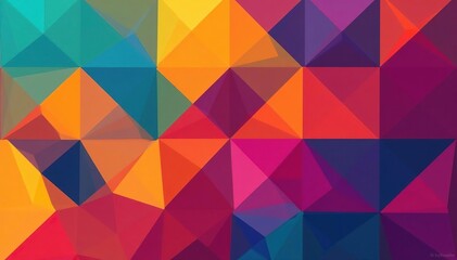 Geometric shapes in vibrant hues form a bold, repeating texture , triangle, digital