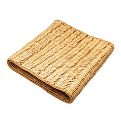 Elegant Minimalist Straw Beach Mat with a Classic W Isolated on Transparent Background