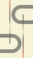 A minimalist geometric design with bold curved lines, intersecting gradients, and a textured beige background. Retro yet modern, perfect for decor, branding, and digital artwork. Timeless and stylish.
