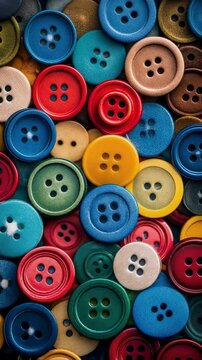 Colorful Buttons Background Texture - Sewing Craft Supplies