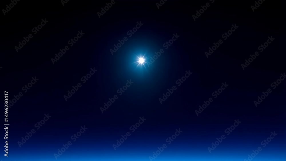 Poster bright stellar object shines alone within a dark cosmic expanse illuminating the deep space environm