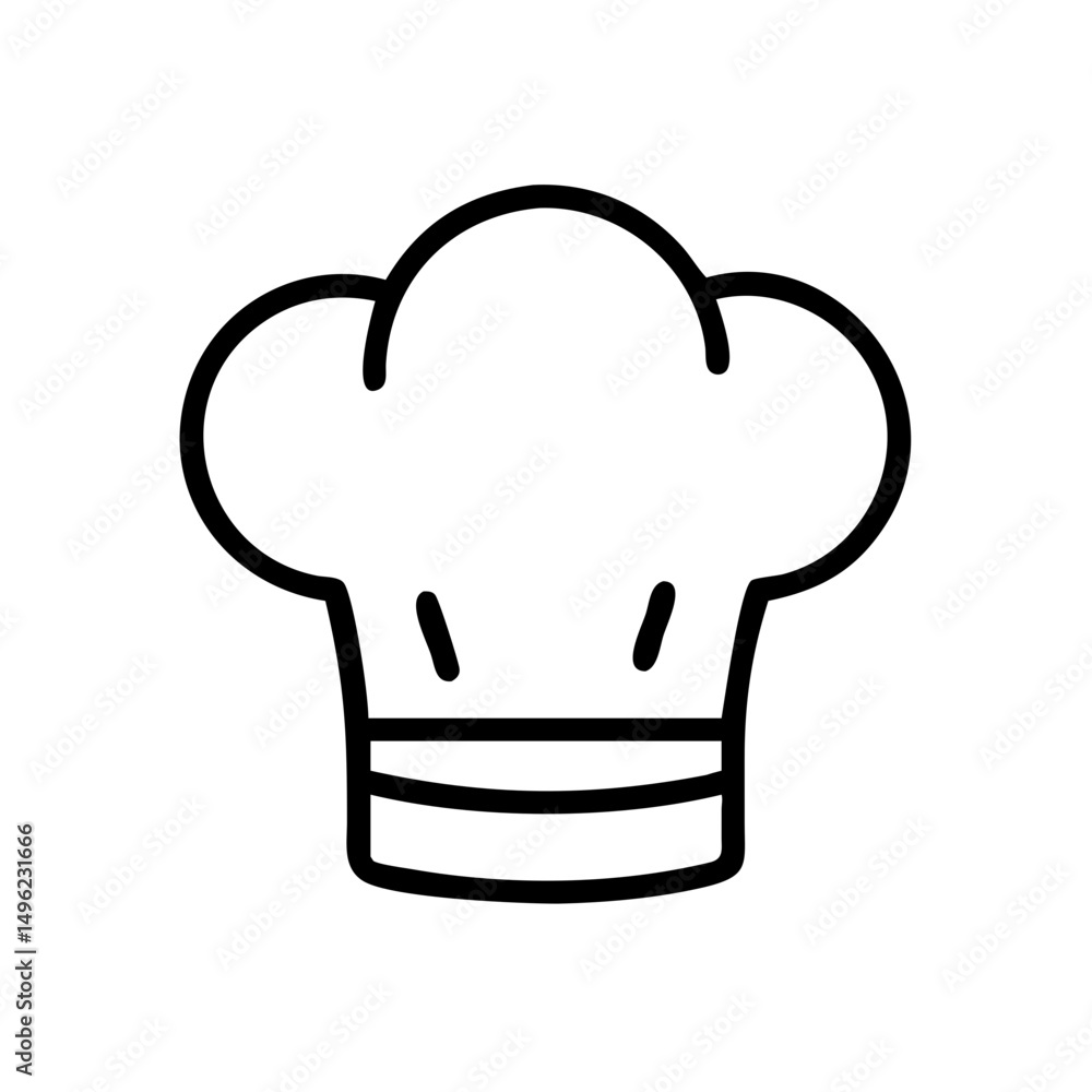 Aufkleber simple graphic of a chef's hat with a rounded top and two short lines on the front side design