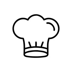 Outline drawing of a chef's hat with a rounded top and short vertical pleats at the base is shown