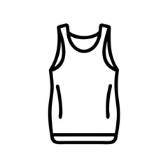 Simple outline drawing of a tank top garment with visible straps and a rounded neckline design shown