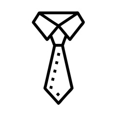 A formal necktie with a collared shirt shown in simple graphic style with dotted pattern on the tie