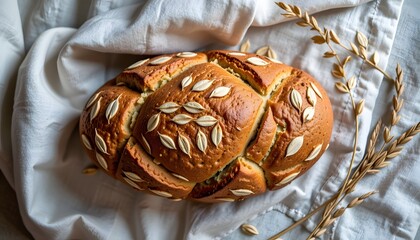 Artisan bread photography rustic kitchen food display natural light top view culinary delight