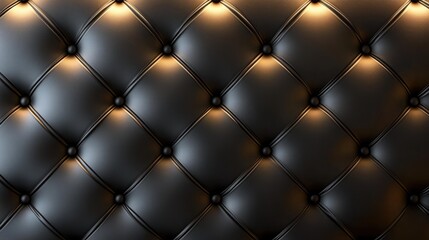 Luxurious Black Leather Upholstery Texture, Diamond Pattern, Elegant Background