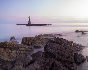 Croatian sea with lighthouse 
