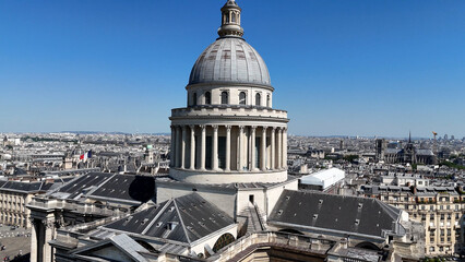 Pantheon At Paris Ile De France In France. Beautiful Temple. Paris Skyline Scene. Pantheon At Paris...