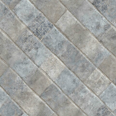 Fototapeta premium Textured 3d concrete-like digital flooring tile - Seamless , pattern , background , tile
