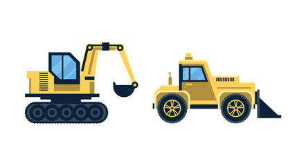 Excavator Black Icon Collection