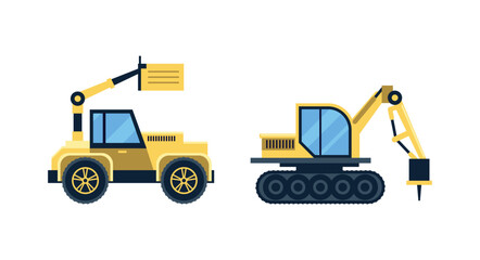 Excavator Black Icon Collection