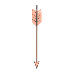 Modern Arrow with a Bold Silhouette in Soft Apricot Isolated on Transparent Background