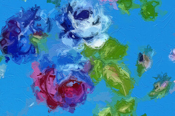 Various oil paintings, flowers, cats, dogs, chrysanthemums, roses, peonies, butterflies, beautiful things