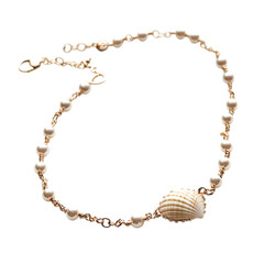 Elegant Anklet with Delicate Chain of Shim Isolated on Transparent Background