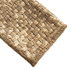 Minimalist Woven Straw Beach Mat with a Sleek Design Isolated on Transparent Background