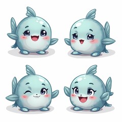 Cute Animated Fish Cartoon Characters