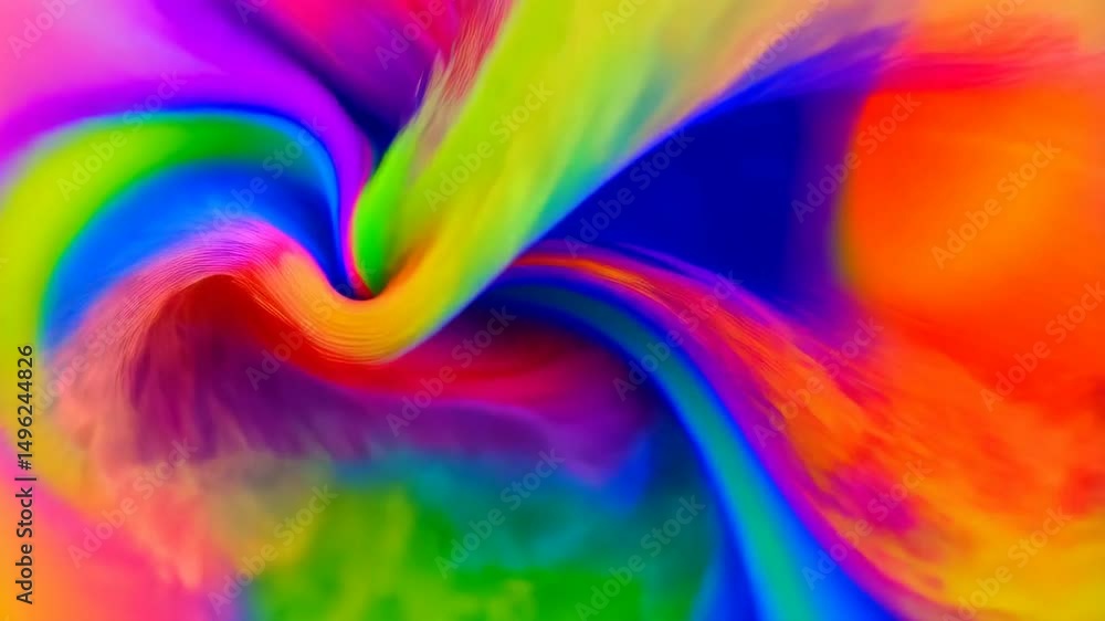 Poster fluid multicolor paint swirls abstract background animation with smooth blending and flowing movemen