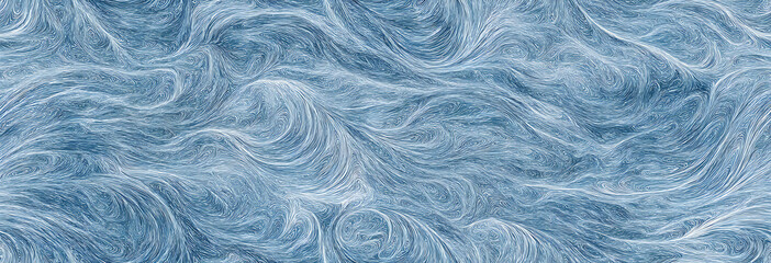 Fototapeta premium Oceanic blue ripples with ornamental motifs. Marbled line structure - Seamless , pattern , background , tile