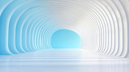 Naklejka premium Abstract Tunnel Design with Bright Blue Interior