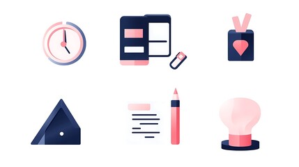 Flat Icon Set Time with Design, and Ideas.