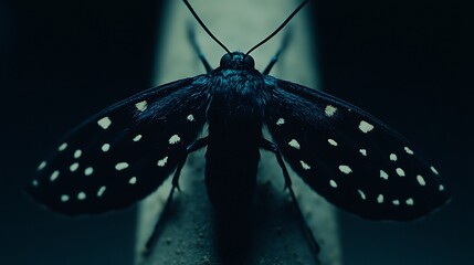 Black Moth Macro Night Shot.