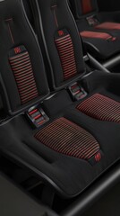 Obraz premium Detalhe de assentos de carro com cintos de segurança