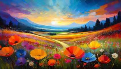 field of flowers generative ai