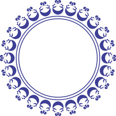 round frame with flowers