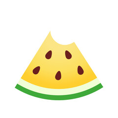 Yellow Watermelon Fruit Slice Illustration, Summer fruit, Vector illustration.