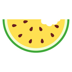 Yellow Watermelon Fruit Slice Illustration, Summer fruit, Vector illustration.