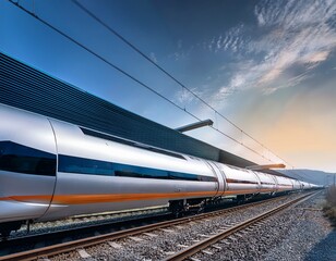 Naklejka premium futuristic high speed train design with sleek aerodynamics and modern aesthetics