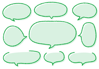 クレヨン素材　手描きのふきだしセット