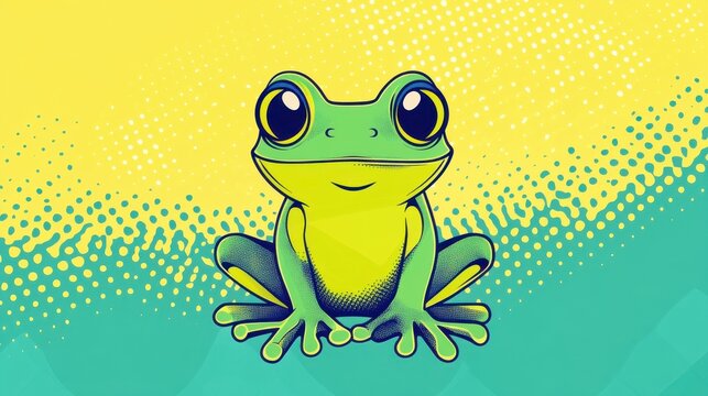 Ilustra&ccedil;&atilde;o de Sapo Estilizado com Fundo Abstrato