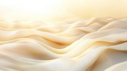 Obraz premium Smooth flowing silky fabric with luxurious cream color creating soft folds and elegant drape on a neutral background perfect for fashion and textile design